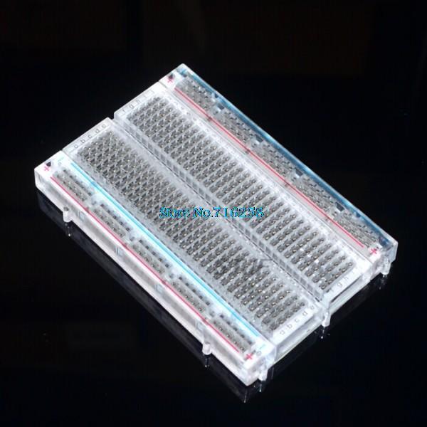 Breadboard 400 Point - Crystal!400 Tie-Point lötfreies Steckbrett, Mini-Brotplatte, 83