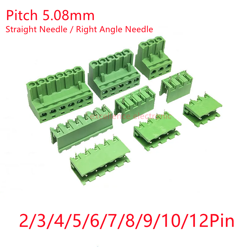 Screw Terminal Block - 5 Paar 5,08 mm Klemmenblock 2/3/4/5/6/7/8/9/10/12P